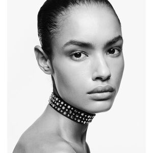 LUDOVIC DE SAINT SERNIN X ZARA LEATHER STUDDED CHOKER NECKLACE